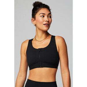 Fabletics Front Zip High Impact Sports Bra Black NWT